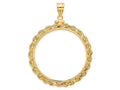 FJC Finejewelers 14 kt Yellow Gold Rope 34.2mm x 2.85mm Screw Top Coin Bezel Pendant