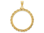 FJC Finejewelers 14 kt Yellow Gold Rope 34.2mm x 2.85mm Screw Top Coin Bezel Pendant