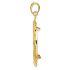 FJC Finejewelers 14 kt Yellow Gold and Textured Braided 27.0mm Prong Coin Bezel Pendant