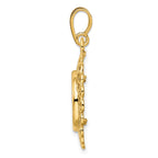 FJC Finejewelers 14 kt Yellow Gold Polished Heart Filigree 13.0mm Prong Coin Bezel Pendant