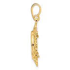 FJC Finejewelers 14 kt Yellow Gold Polished Heart Filigree 14.0mm Prong Coin Bezel Pendant