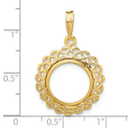 FJC Finejewelers 14 kt Yellow Gold Polished Heart Filigree 14.0mm Prong Coin Bezel Pendant