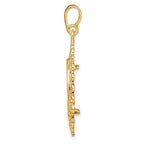 FJC Finejewelers 14 kt Yellow Gold Polished Heart Filigree 17.8mm Prong Coin Bezel Pendant