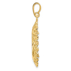 FJC Finejewelers 14 kt Yellow Gold Polished Heart Filigree 18.0mm Prong Coin Bezel Pendant
