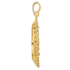 FJC Finejewelers 14 kt Yellow Gold Polished Heart Filigree 21.6mm Prong Coin Bezel Pendant