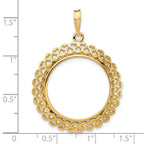 FJC Finejewelers 14 kt Yellow Gold Polished Heart Filigree 21.6mm Prong Coin Bezel Pendant