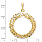 FJC Finejewelers 14 kt Yellow Gold Polished Heart Filigree 22.0mm Prong Coin Bezel Pendant