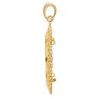 FJC Finejewelers 14 kt Yellow Gold Polished Heart Filigree 27.0mm Prong Coin Bezel Pendant