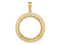 FJC Finejewelers 14 kt Yellow Gold Polished Heart Filigree 27.0mm Prong Coin Bezel Pendant