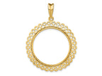 FJC Finejewelers 14 kt Yellow Gold Polished Heart Filigree 27.0mm Prong Coin Bezel Pendant