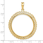 FJC Finejewelers 14 kt Yellow Gold Polished Heart Filigree 32.7mm Prong Coin Bezel Pendant