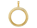 FJC Finejewelers 14 kt Yellow Gold Polished Heart Filigree 34.2mm Prong Coin Bezel Pendant