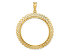 FJC Finejewelers 14 kt Yellow Gold Polished Heart Filigree 34.2mm Prong Coin Bezel Pendant
