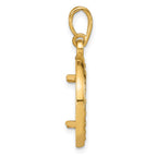 FJC Finejewelers 14 kt Yellow Gold Casted Rope with Bright Edge 13.0mm Prong Coin Bezel Pendant