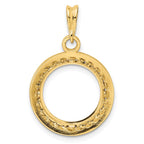 FJC Finejewelers 14 kt Yellow Gold Casted Rope with Bright Edge 13.0mm Prong Coin Bezel Pendant