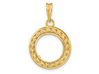 FJC Finejewelers 14 kt Yellow Gold Casted Rope with Bright Edge 13.0mm Prong Coin Bezel Pendant