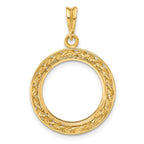 FJC Finejewelers 14 kt Yellow Gold Casted Rope with Bright Edge 16.5mm Prong Coin Bezel Pendant