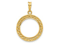 FJC Finejewelers 14 kt Yellow Gold Casted Rope with Bright Edge 16.5mm Prong Coin Bezel Pendant