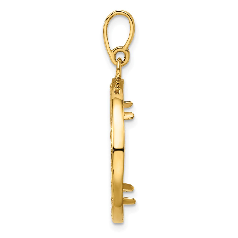 FJC Finejewelers 14 kt Yellow Gold Casted Rope with Bright Edge 17.8mm Prong Coin Bezel Pendant