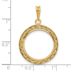 FJC Finejewelers 14 kt Yellow Gold Casted Rope with Bright Edge 17.8mm Prong Coin Bezel Pendant