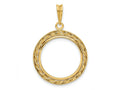 FJC Finejewelers 14 kt Yellow Gold Casted Rope with Bright Edge 17.8mm Prong Coin Bezel Pendant