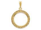 FJC Finejewelers 14 kt Yellow Gold Casted Rope with Bright Edge 17.8mm Prong Coin Bezel Pendant