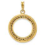 FJC Finejewelers 14 kt Yellow Gold Casted Rope with Bright Edge 18.0mm Prong Coin Bezel Pendant