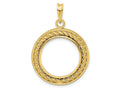 FJC Finejewelers 14 kt Yellow Gold Casted Rope with Bright Edge 18.0mm Prong Coin Bezel Pendant