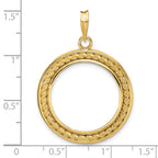 FJC Finejewelers 14 kt Yellow Gold Casted Rope with Bright Edge 21.6mm Prong Coin Bezel Pendant