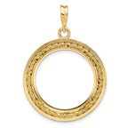 FJC Finejewelers 14 kt Yellow Gold Casted Rope with Bright Edge 21.6mm Prong Coin Bezel Pendant