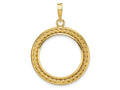 FJC Finejewelers 14 kt Yellow Gold Casted Rope with Bright Edge 21.6mm Prong Coin Bezel Pendant