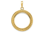 FJC Finejewelers 14 kt Yellow Gold Casted Rope with Bright Edge 21.6mm Prong Coin Bezel Pendant