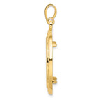 FJC Finejewelers 14 kt Yellow Gold Casted Rope with Bright Edge 22.0mm Prong Coin Bezel Pendant