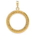 FJC Finejewelers 14 kt Yellow Gold Casted Rope with Bright Edge 22.0mm Prong Coin Bezel Pendant