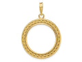 FJC Finejewelers 14 kt Yellow Gold Casted Rope with Bright Edge 22.0mm Prong Coin Bezel Pendant