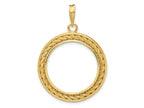 FJC Finejewelers 14 kt Yellow Gold Casted Rope with Bright Edge 22.0mm Prong Coin Bezel Pendant