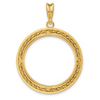 FJC Finejewelers 14 kt Yellow Gold Casted Rope with Bright Edge 27.0mm Prong Coin Bezel Pendant
