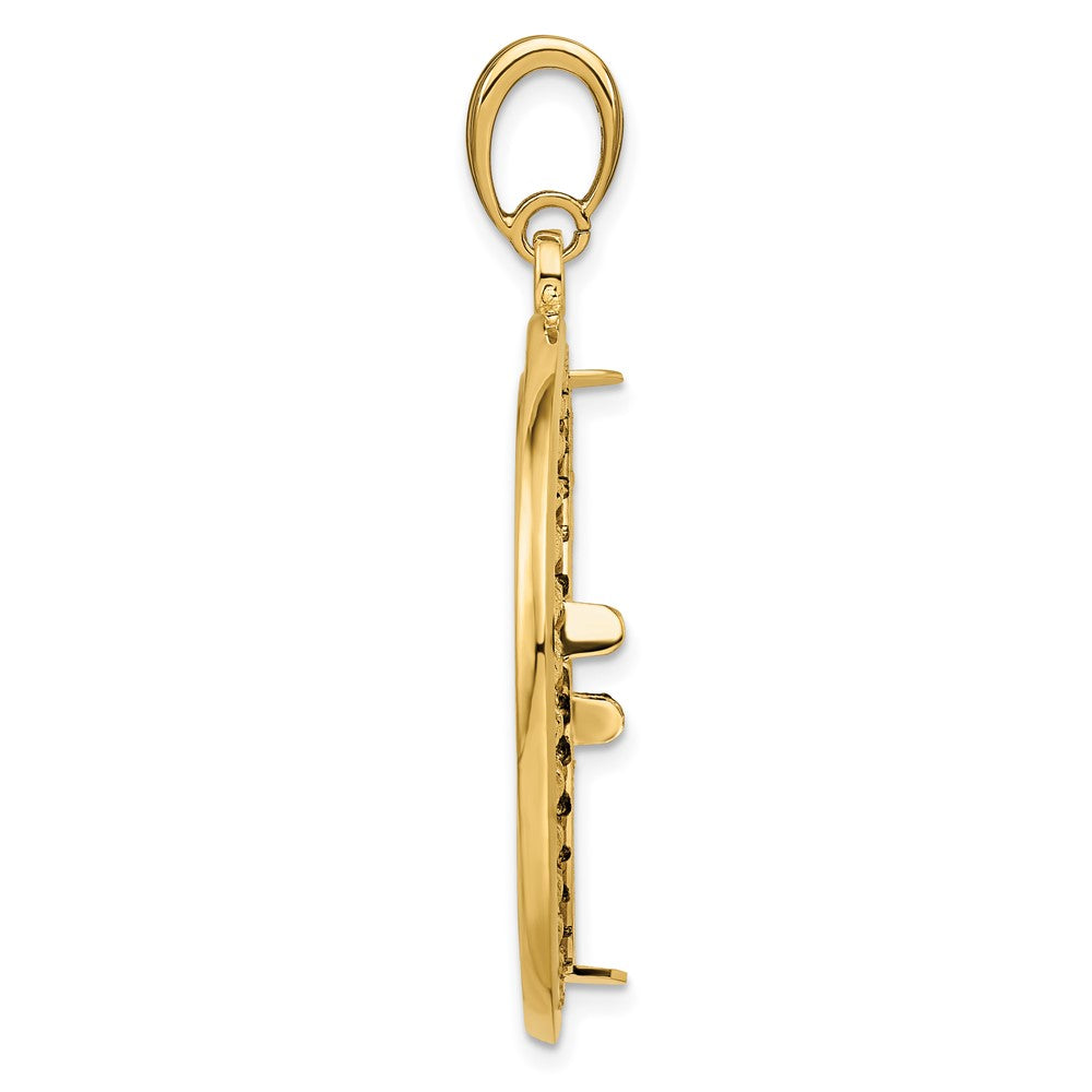 FJC Finejewelers 14 kt Yellow Gold Casted Rope with Bright Edge 27.0mm Prong Coin Bezel Pendant