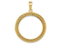 FJC Finejewelers 14 kt Yellow Gold Casted Rope with Bright Edge 27.0mm Prong Coin Bezel Pendant