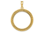 FJC Finejewelers 14 kt Yellow Gold Casted Rope with Bright Edge 27.0mm Prong Coin Bezel Pendant