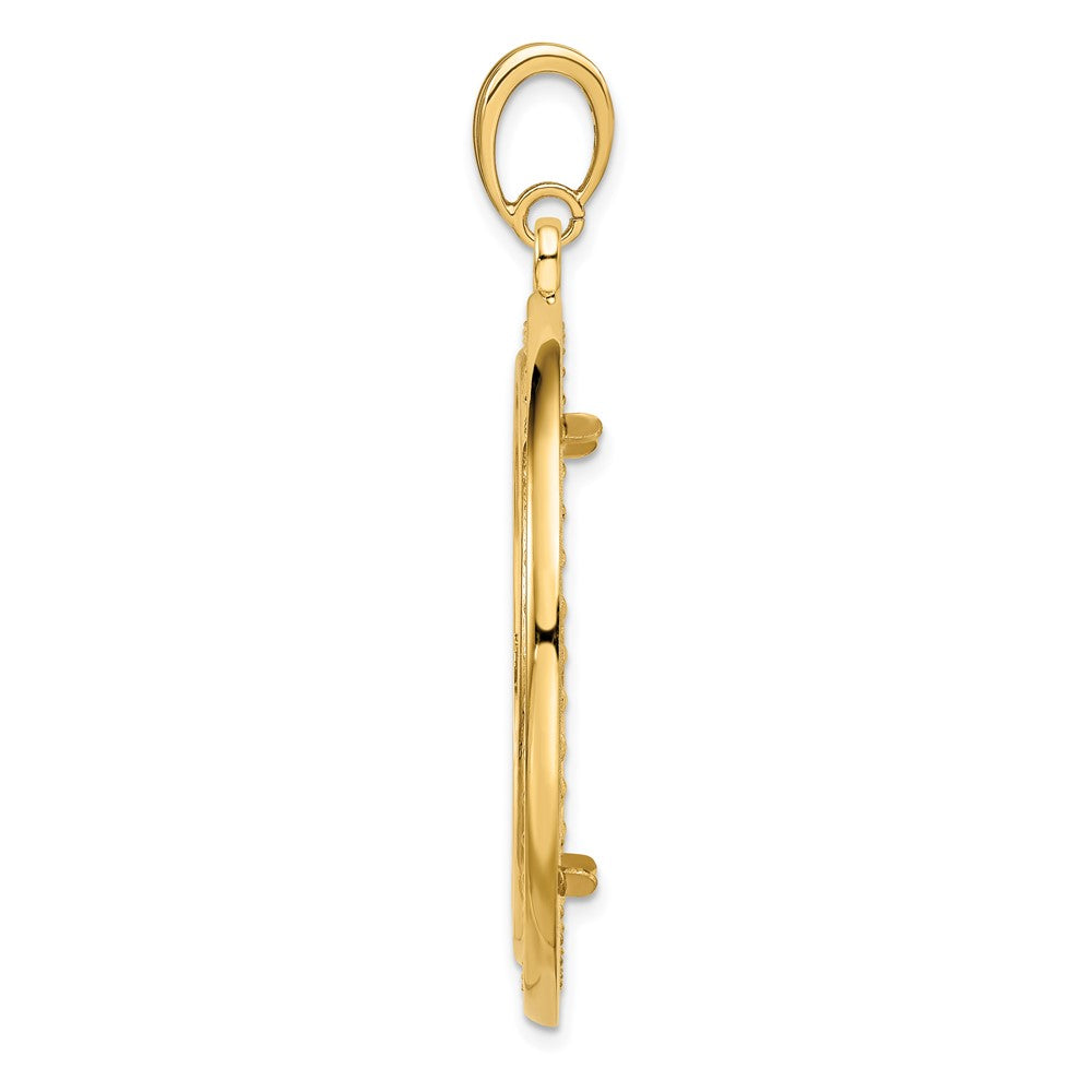 FJC Finejewelers 14 kt Yellow Gold Casted Rope with Bright Edge 32.0mm Prong Coin Bezel Pendant