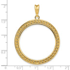 FJC Finejewelers 14 kt Yellow Gold Casted Rope with Bright Edge 32.0mm Prong Coin Bezel Pendant