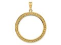 FJC Finejewelers 14 kt Yellow Gold Casted Rope with Bright Edge 32.0mm Prong Coin Bezel Pendant