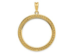 FJC Finejewelers 14 kt Yellow Gold Casted Rope with Bright Edge 32.0mm Prong Coin Bezel Pendant
