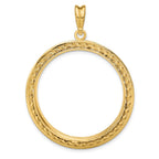 FJC Finejewelers 14 kt Yellow Gold Casted Rope with Bright Edge 32.7mm Prong Coin Bezel Pendant