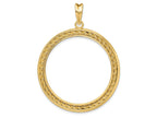 FJC Finejewelers 14 kt Yellow Gold Casted Rope with Bright Edge 32.7mm Prong Coin Bezel Pendant