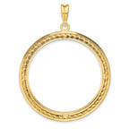 FJC Finejewelers 14 kt Yellow Gold Casted Rope with Bright Edge 34.2mm Prong Coin Bezel Pendant