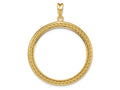 FJC Finejewelers 14 kt Yellow Gold Casted Rope with Bright Edge 34.2mm Prong Coin Bezel Pendant