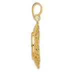 FJC Finejewelers 14 kt Yellow Gold and Textured Victorian 13.0mm Prong Coin Bezel Pendant