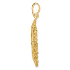 FJC Finejewelers 14 kt Yellow Gold and Textured Victorian 17.8mm Prong Coin Bezel Pendant
